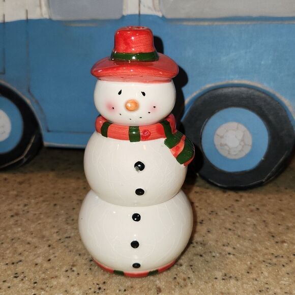 Snowman Stackable Salt & Pepper Shaker Figure - Picture 1 of 7